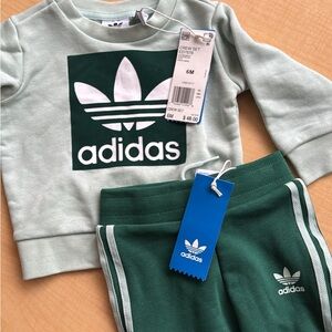 Adidas Mint and Forest Green Baby Set
